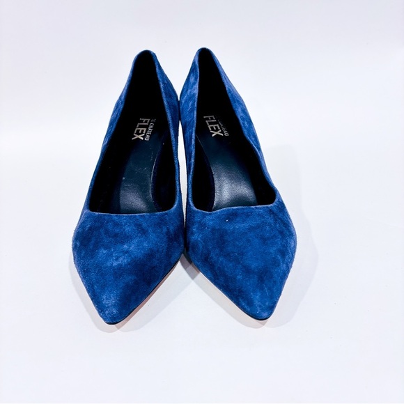 LE CHÂTEAU Navy suede high heels shoes - Picture 3 of 8